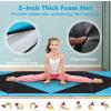 imageGiantex 4x10x 2quot Gymnastics Mat 4Panel Folding Aerobics Exercise Mat wHook ampamp Loop Fastener Carrying Handle Portable Tumbling Mat for Stretching Yoga Cheerleading Martial ArtsBlackBlue