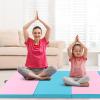 imageGiantex 4x10x 2quot Gymnastics Mat 4Panel Folding Aerobics Exercise Mat wHook ampamp Loop Fastener Carrying Handle Portable Tumbling Mat for Stretching Yoga Cheerleading Martial ArtsBluePink