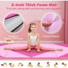 imageGiantex 4x10x 2quot Gymnastics Mat 4Panel Folding Aerobics Exercise Mat wHook ampamp Loop Fastener Carrying Handle Portable Tumbling Mat for Stretching Yoga Cheerleading Martial ArtsRosePink