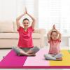 imageGiantex 4x10x 2quot Gymnastics Mat 4Panel Folding Aerobics Exercise Mat wHook ampamp Loop Fastener Carrying Handle Portable Tumbling Mat for Stretching Yoga Cheerleading Martial ArtsGreenYellowPink