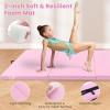 imageGiantex 4x10x 2quot Gymnastics Mat 4Panel Folding Aerobics Exercise Mat wHook ampamp Loop Fastener Carrying Handle Portable Tumbling Mat for Stretching Yoga Cheerleading Martial ArtsPink