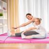 imageGiantex 4x10x 2quot Gymnastics Mat 4Panel Folding Aerobics Exercise Mat wHook ampamp Loop Fastener Carrying Handle Portable Tumbling Mat for Stretching Yoga Cheerleading Martial ArtsRosePink