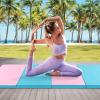 imageGiantex 4x10x 2quot Gymnastics Mat 4Panel Folding Aerobics Exercise Mat wHook ampamp Loop Fastener Carrying Handle Portable Tumbling Mat for Stretching Yoga Cheerleading Martial ArtsBluePink