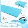imageGiantex 4x10x 2quot Gymnastics Mat 4Panel Folding Aerobics Exercise Mat wHook ampamp Loop Fastener Carrying Handle Portable Tumbling Mat for Stretching Yoga Cheerleading Martial ArtsLight Blue