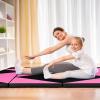 imageGiantex 4x10x 2quot Gymnastics Mat 4Panel Folding Aerobics Exercise Mat wHook ampamp Loop Fastener Carrying Handle Portable Tumbling Mat for Stretching Yoga Cheerleading Martial ArtsBlackRose