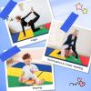imageGiantex 4x10x 2quot Gymnastics Mat 4Panel Folding Aerobics Exercise Mat wHook ampamp Loop Fastener Carrying Handle Portable Tumbling Mat for Stretching Yoga Cheerleading Martial ArtsRainbow