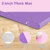 imageGiantex 4x10x 2quot Gymnastics Mat 4Panel Folding Aerobics Exercise Mat wHook ampamp Loop Fastener Carrying Handle Portable Tumbling Mat for Stretching Yoga Cheerleading Martial ArtsPurpleBaby Pink