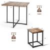 imageGiantex 5 Piece Dining Table Set Dining Set for 4 with Square Stools Small Kitchen Table Set with Metal Frame Compact Design for Small Space Home Kitchen Bar Pub ApartmentWalnut  Black