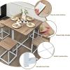 imageGiantex 5 Piece Dining Table Set Dining Set for 4 with Square Stools Small Kitchen Table Set with Metal Frame Compact Design for Small Space Home Kitchen Bar Pub ApartmentBeige  White