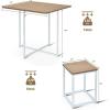 imageGiantex 5 Piece Dining Table Set Dining Set for 4 with Square Stools Small Kitchen Table Set with Metal Frame Compact Design for Small Space Home Kitchen Bar Pub ApartmentBeige  White