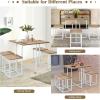 imageGiantex 5 Piece Dining Table Set Dining Set for 4 with Square Stools Small Kitchen Table Set with Metal Frame Compact Design for Small Space Home Kitchen Bar Pub ApartmentBeige  White