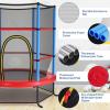 imageGiantex 55 Mini Kids Trampoline With Safety Enclosure Net ASTM Approved NoGap Safe Design Easy to Assemble 46 Ft Outdoor Indoor Small ToddlerBlueRed