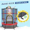 imageGiantex 55 Mini Kids Trampoline With Safety Enclosure Net ASTM Approved NoGap Safe Design Easy to Assemble 46 Ft Outdoor Indoor Small ToddlerBlueRed