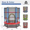 imageGiantex 55 Mini Kids Trampoline With Safety Enclosure Net ASTM Approved NoGap Safe Design Easy to Assemble 46 Ft Outdoor Indoor Small ToddlerBlueRed