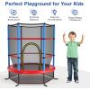 imageGiantex 55 Mini Kids Trampoline With Safety Enclosure Net ASTM Approved NoGap Safe Design Easy to Assemble 46 Ft Outdoor Indoor Small ToddlerBlueRed