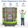 imageGiantex 55 Mini Kids Trampoline With Safety Enclosure Net ASTM Approved NoGap Safe Design Easy to Assemble 46 Ft Outdoor Indoor Small ToddlerGreen