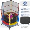 imageGiantex 55 Mini Kids Trampoline With Safety Enclosure Net ASTM Approved NoGap Safe Design Easy to Assemble 46 Ft Outdoor Indoor Small ToddlerMulticolor