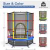 imageGiantex 55 Mini Kids Trampoline With Safety Enclosure Net ASTM Approved NoGap Safe Design Easy to Assemble 46 Ft Outdoor Indoor Small ToddlerMulticolor