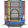 imageGiantex 55 Mini Kids Trampoline With Safety Enclosure Net ASTM Approved NoGap Safe Design Easy to Assemble 46 Ft Outdoor Indoor Small ToddlerMulticolor