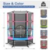 imageGiantex 55 Mini Kids Trampoline With Safety Enclosure Net ASTM Approved NoGap Safe Design Easy to Assemble 46 Ft Outdoor Indoor Small ToddlerPinkBlue