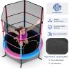 imageGiantex 55 Mini Kids Trampoline With Safety Enclosure Net ASTM Approved NoGap Safe Design Easy to Assemble 46 Ft Outdoor Indoor Small ToddlerPinkBlue