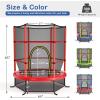 imageGiantex 55 Mini Kids Trampoline With Safety Enclosure Net ASTM Approved NoGap Safe Design Easy to Assemble 46 Ft Outdoor Indoor Small ToddlerRed
