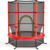imageGiantex 55 Mini Kids Trampoline With Safety Enclosure Net ASTM Approved NoGap Safe Design Easy to Assemble 46 Ft Outdoor Indoor Small ToddlerRed