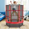 imageGiantex 55 Mini Kids Trampoline With Safety Enclosure Net ASTM Approved NoGap Safe Design Easy to Assemble 46 Ft Outdoor Indoor Small ToddlerRed