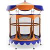 imageGiantex 5Ft Trampoline for Kids 60quot Carousel Toddler Trampoline with Detachable Shade Cover Seamless Design Outdoor Indoor Mini Small Cute Trampoline for Boys Girls Aged 36 GiftOrangeBlue