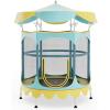 imageGiantex 5Ft Trampoline for Kids 60quot Carousel Toddler Trampoline with Detachable Shade Cover Seamless Design Outdoor Indoor Mini Small Cute Trampoline for Boys Girls Aged 36 GiftYellowGreen