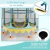 imageGiantex 5Ft Trampoline for Kids 60quot Carousel Toddler Trampoline with Detachable Shade Cover Seamless Design Outdoor Indoor Mini Small Cute Trampoline for Boys Girls Aged 36 GiftYellowGreen