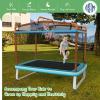 imageGiantex 6Ft Rectangle Trampoline with Swing ASTM Approved Mini Kids Trampoline with Net Horizontal Bar LShaped 2 Way Zippers Indoor Outdoor Small Recreational Trampoline for Toddler Age 3Blue Orange