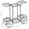 imageGiantex 6Tier Plant Stand Flower Pot Holder Metal Flower Display Shelf with 4 Decorative Wheels Multilayer Parisian Style Plant Pot Holder Rack for Indoor Garden Patio 32quotL x 10quotWx 30quotH Black