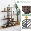 imageGiantex 6Tier Wooden Plant Stand for Indoor Outdoor 12 Potted Plant Display Holder Carbonized Fir Wood Reinforced Slat Ornament Display Shelf for Garden Balcony Home Office Plant Shelf