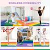 imageGiantex 6x4x2 Gymnastics Mat Folding AntiTear Tumbling Mat wCarrying Handles Hook and Loop Fastener Lightweight Gymnastics Panel Mat Folding Exercise Aerobics Mats for Gym HomeMuticolor