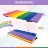 imageGiantex 6x4x2 Gymnastics Mat Folding AntiTear Tumbling Mat wCarrying Handles Hook and Loop Fastener Lightweight Gymnastics Panel Mat Folding Exercise Aerobics Mats for Gym HomeMuticolor