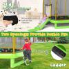 imageGiantex 7 FT Kids Trampoline with Ladder Slide Ocean Balls ASTM Approved Recreational Trampoline with Net Spring CoverGreen