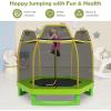 imageGiantex 7 Ft Trampoline for Kids Heavy Duty Steel Frame Small Mini Toddler Trampoline Great Gifts for Boys Girls Outdoor Indoor Kids Trampoline with Net for Age 38Yellow Green