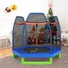 imageGiantex 7 Ft Trampoline for Kids Heavy Duty Steel Frame Small Mini Toddler Trampoline Great Gifts for Boys Girls Outdoor Indoor Kids Trampoline with Net for Age 38Blue Green