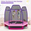 imageGiantex 7 Ft Trampoline for Kids Heavy Duty Steel Frame Small Mini Toddler Trampoline Great Gifts for Boys Girls Outdoor Indoor Kids Trampoline with Net for Age 38PurplePink