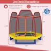 imageGiantex 7 Ft Trampoline for Kids Heavy Duty Steel Frame Small Mini Toddler Trampoline Great Gifts for Boys Girls Outdoor Indoor Kids Trampoline with Net for Age 38RedYellowBlue