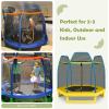 imageGiantex 7 Ft Trampoline for Kids Heavy Duty Steel Frame Small Mini Toddler Trampoline Great Gifts for Boys Girls Outdoor Indoor Kids Trampoline with Net for Age 38Blue Yellow