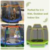 imageGiantex 7 Ft Trampoline for Kids Heavy Duty Steel Frame Small Mini Toddler Trampoline Great Gifts for Boys Girls Outdoor Indoor Kids Trampoline with Net for Age 38Yellow Green