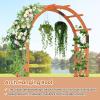imageGiantex 77FT Wooden Garden Arbor Trellis Outdoor Pergola Arch with Climbing Plant Support Wood Wedding Arch for Ceremony Pathway Birthday Party Garden Dcor WeatherResistant Easy AssemblyWalnut Brown