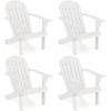 imageGiantex Acacia Wood Adirondack Chair  Outdoor Fire Pit Chair with 105 Inclined Seat High Backrest 4quot Wide Armrests Patio Lounge Chair for Outside Lawn Backyard Garden Deck Porch 1 WhiteWhite