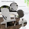 imageGiantex Acacia Wood Adirondack Chair  Outdoor Fire Pit Chair with 105 Inclined Seat High Backrest 4quot Wide Armrests Patio Lounge Chair for Outside Lawn Backyard Garden Deck Porch 1 WhiteGrey