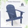imageGiantex Acacia Wood Adirondack Chair  Outdoor Fire Pit Chair with 105 Inclined Seat High Backrest 4quot Wide Armrests Patio Lounge Chair for Outside Lawn Backyard Garden Deck Porch 1 WhiteBlue