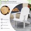 imageGiantex Acacia Wood Adirondack Chair  Outdoor Fire Pit Chair with 105 Inclined Seat High Backrest 4quot Wide Armrests Patio Lounge Chair for Outside Lawn Backyard Garden Deck Porch 1 WhiteWhite