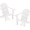 imageGiantex Acacia Wood Adirondack Chair  Outdoor Fire Pit Chair with 105 Inclined Seat High Backrest 4quot Wide Armrests Patio Lounge Chair for Outside Lawn Backyard Garden Deck Porch 1 WhiteWhite