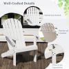 imageGiantex Acacia Wood Adirondack Chair  Outdoor Fire Pit Chair with 105 Inclined Seat High Backrest 4quot Wide Armrests Patio Lounge Chair for Outside Lawn Backyard Garden Deck Porch 1 WhiteWhite